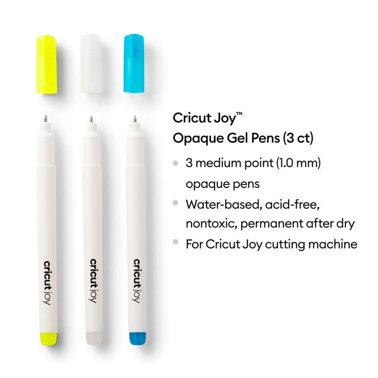 Cricut Joy™ Opaque Gel Pens 1.0 mm, Yellow/White/Blue (3 ct) Cricut Shop